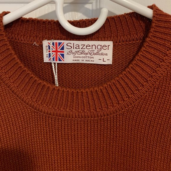 Slazenger Men's Graphic Knit Golf Sweater Sz L NEW Gift Relaxed Fit 100% Cotton - Picture 3 of 6